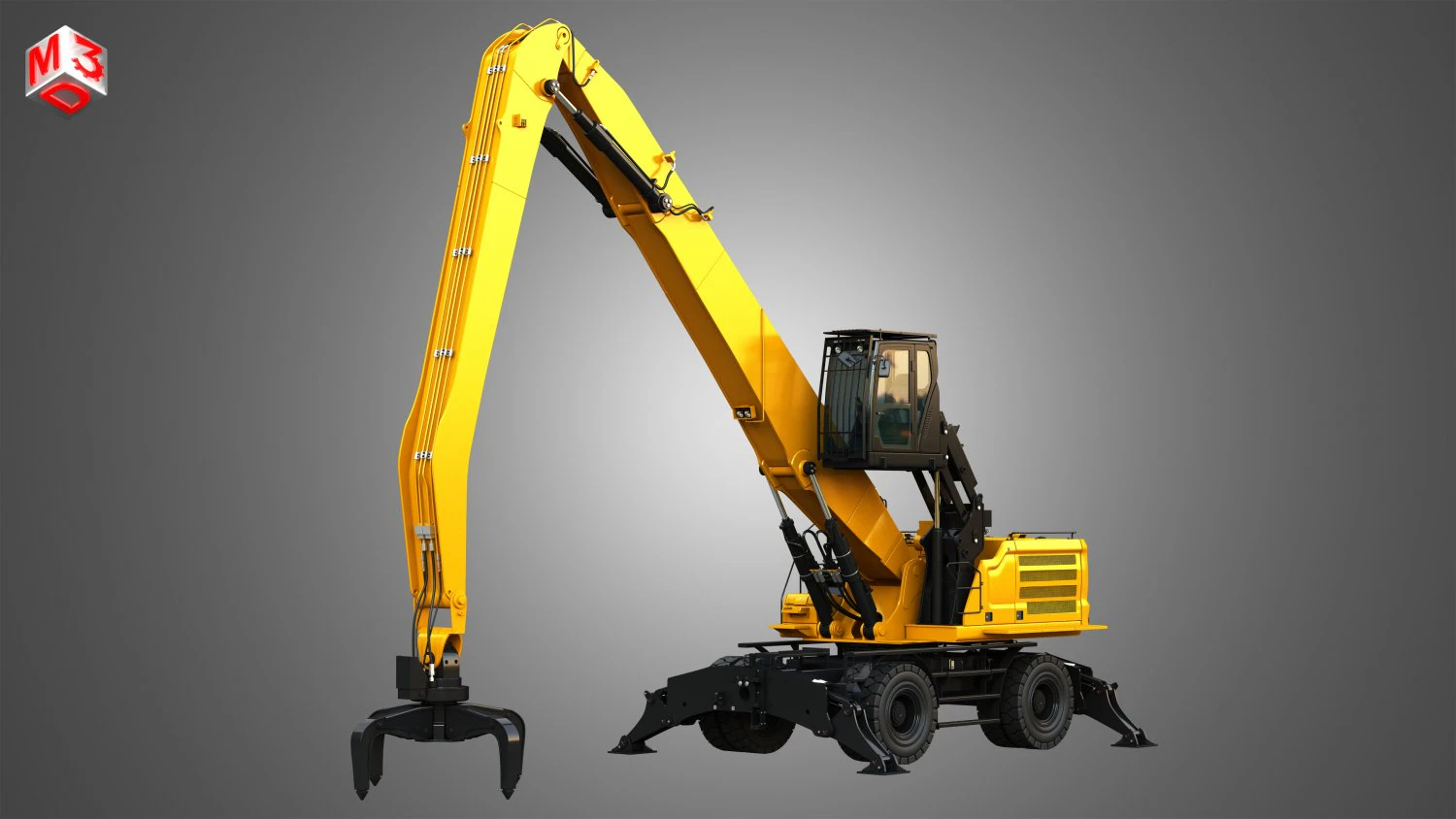 MH3050 - Pelle de manutention sur roues Modèle 3D .c4d .max .obj .3ds .fbx .stl .blend 