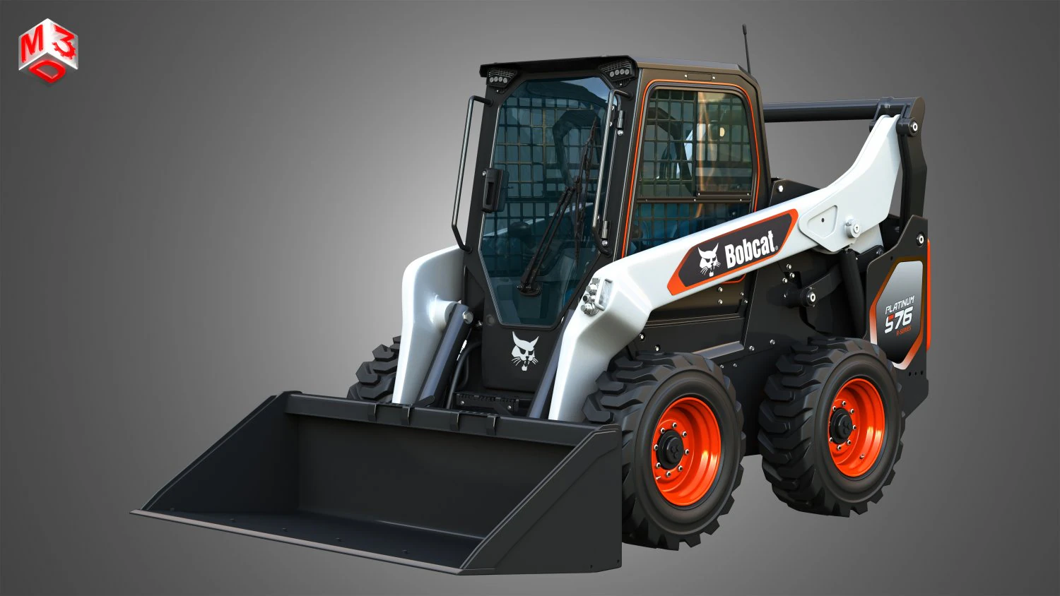 S76 Platinum Skid Steer Loader - Bucket 3D Model .c4d .max .obj .3ds .fbx .stl .blend 