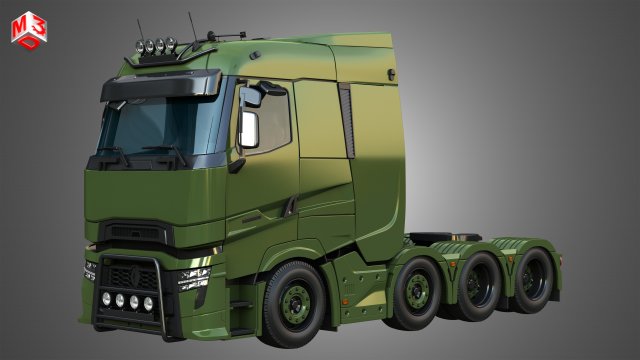 T520 - 8X4 Heavy Haulage Truck Model 3D .c4d .max .obj .3ds .fbx .stl .blend 