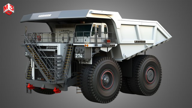 T274 - Off-Highway - Mining Dump Truck 3D Model .c4d .max .obj .3ds .fbx .stl .blend 