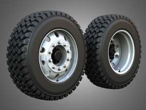 Twin Truck Wheels and Tires TWT1 3D Модель