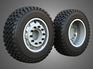 Twin Truck Wheels and Tires TWT1 3D Модель