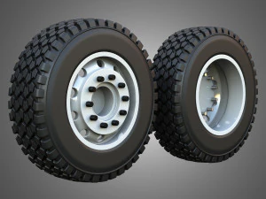 Twin Truck Wheels and Tires TWT1 3D Model