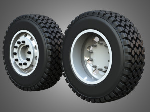 Twin Truck Wheels and Tires TWT1 3D Модель