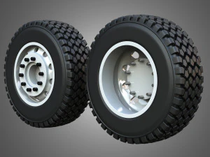Twin Truck Wheels and Tires TWT1 3D Model
