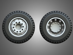 Twin Truck Wheels and Tires TWT1 3D Модель