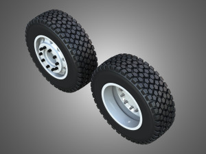 Twin Truck Wheels and Tires TWT1 3D Модель