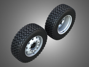 Twin Truck Wheels and Tires TWT1 3D Модель