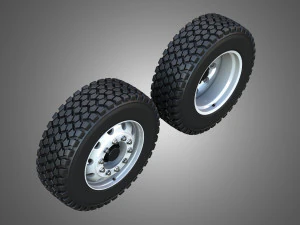 Twin Truck Wheels and Tires TWT1 3D Model