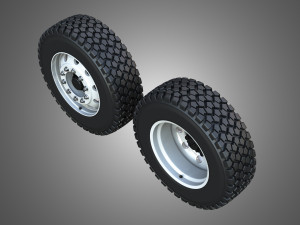 Twin Truck Wheels and Tires TWT1 3D Модель