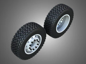 Twin Truck Wheels and Tires TWT1 3D Model