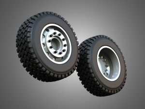 Twin Truck Wheels and Tires TWT1 3D Модель