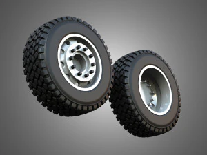 Twin Truck Wheels and Tires TWT1 3D Model