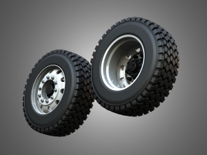 Twin Truck Wheels and Tires TWT1 3D Модель