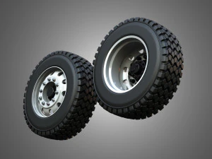 Twin Truck Wheels and Tires TWT1 3D Model