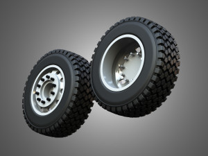 Twin Truck Wheels and Tires TWT1 3D Модель