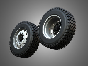 Twin Truck Wheels and Tires TWT1 3D Модель