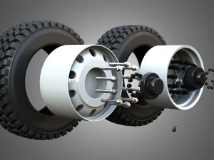 Twin Truck Wheels and Tires TWT1 3D Model