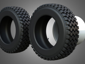 Twin Truck Wheels and Tires TWT1 3D Модель