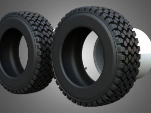 Twin Truck Wheels and Tires TWT1 3D Model
