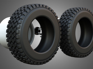 Twin Truck Wheels and Tires TWT1 3D Модель