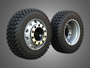 Twin Truck Wheels and Tires TWT2 3D 모델