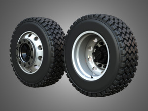 Twin Truck Wheels and Tires TWT2 3D 모델