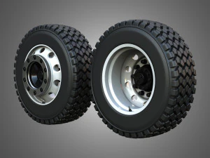 Twin Truck Wheels and Tires TWT2 3D Model