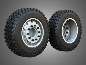 Twin Truck Wheels and Tires TWT2 3D 모델