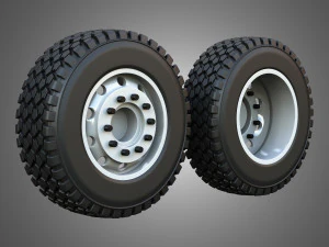 Twin Truck Wheels and Tires TWT2 3D Model