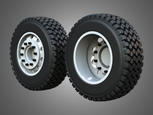 Twin Truck Wheels and Tires TWT2 3D 모델