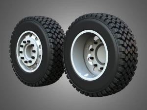 Twin Truck Wheels and Tires TWT2 3D Model