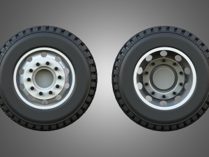 Twin Truck Wheels and Tires TWT2 3D 모델