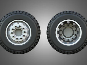 Twin Truck Wheels and Tires TWT2 3D Model