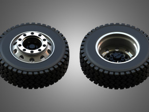 Twin Truck Wheels and Tires TWT2 3D 모델
