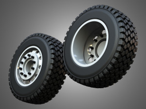 Twin Truck Wheels and Tires TWT2 3D 모델