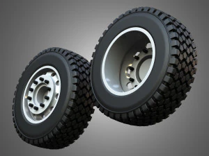 Twin Truck Wheels and Tires TWT2 3D Model