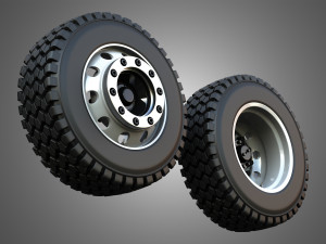 Twin Truck Wheels and Tires TWT2 3D 모델