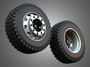 Twin Truck Wheels and Tires TWT2 3D Model