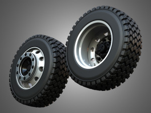 Twin Truck Wheels and Tires TWT2 3D 모델