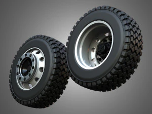 Twin Truck Wheels and Tires TWT2 3D Model