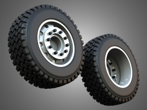 Twin Truck Wheels and Tires TWT2 3D 모델