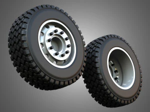 Twin Truck Wheels and Tires TWT2 3D Model