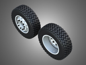 Twin Truck Wheels and Tires TWT2 3D 모델
