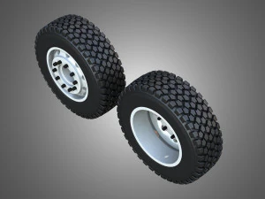 Twin Truck Wheels and Tires TWT2 3D Model