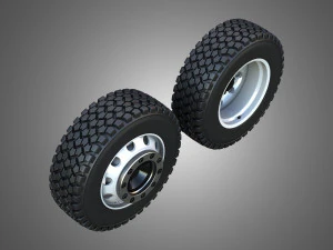 Twin Truck Wheels and Tires TWT2 3D Model