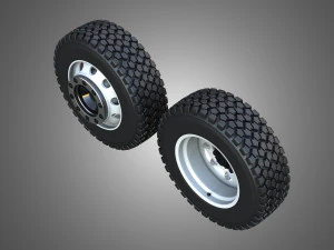 Twin Truck Wheels and Tires TWT2 3D Model