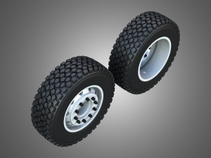 Twin Truck Wheels and Tires TWT2 3D 모델