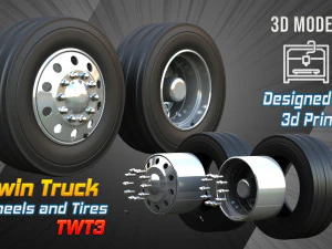 트윈 트럭 휠 및 타이어 TWT3 3D 모델