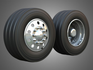 Twin Truck Wheels and Tires TWT3 Modelo 3D